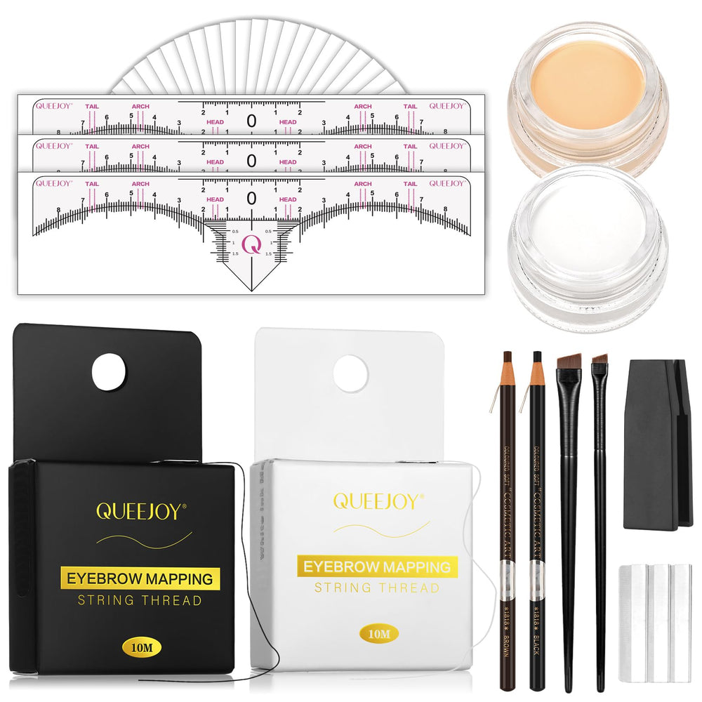 QUEEJOY brow mapping string in black and white for precise skin markings that wipe clean