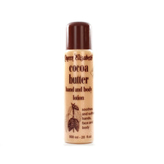 Applying Queen Elisabeth Cocoa Butter Lotion to skin for smoothness and comfort