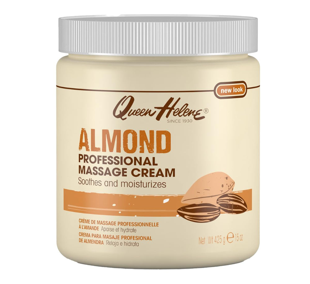 Queen Helene Almond Massage Cream 15 oz bottle offering rich conditioning for massage