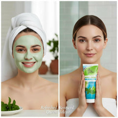 Queen Helene Mint Julep Masque application swirl demonstrates refreshing mint cooling.