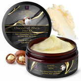 Queen of Shea African shea butter bottle pour for easy application and hydration.