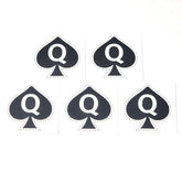 Queen of Spades temporary tattoo pack with five bold designs for versatile styling