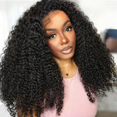 Querary kinky curly half wig 20 inch front view with natural-looking hairline.