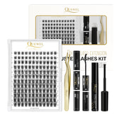 QUEWEL DIY eyelash kit with 144 lash clusters for versatile looks