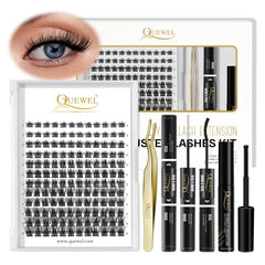 QUEWEL DIY eyelash kit with 144 lash clusters for customizable at-home looks