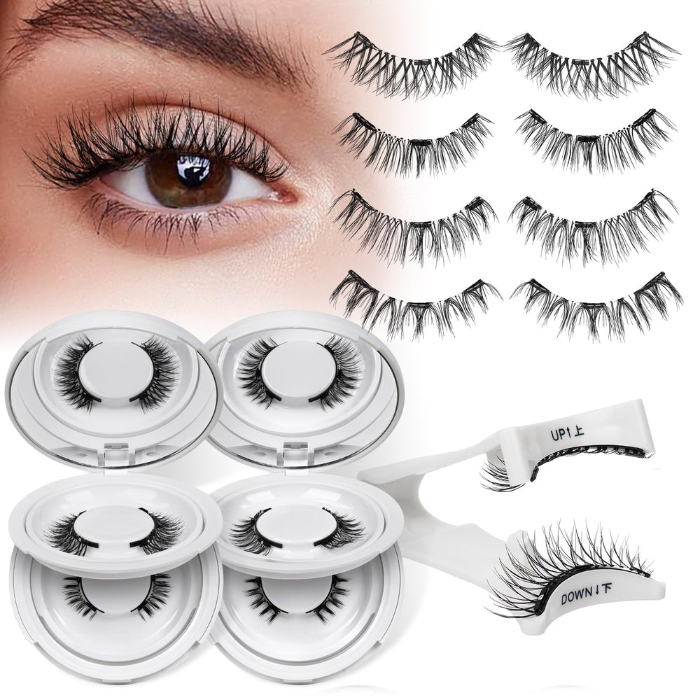 QUEWEL four-pairs magnetic lashes for natural look and easy wear