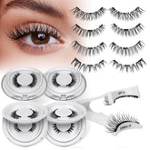 QUEWEL four-pairs magnetic lashes for natural look and easy wear