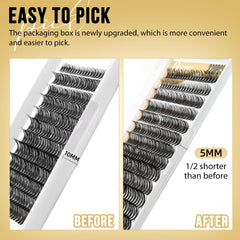 QUEWEL lash clusters D curl 40D for natural volume