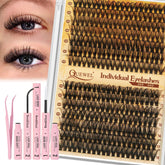 QUEWEL lash clusters kit with 30D/40D for customizable at-home looks.