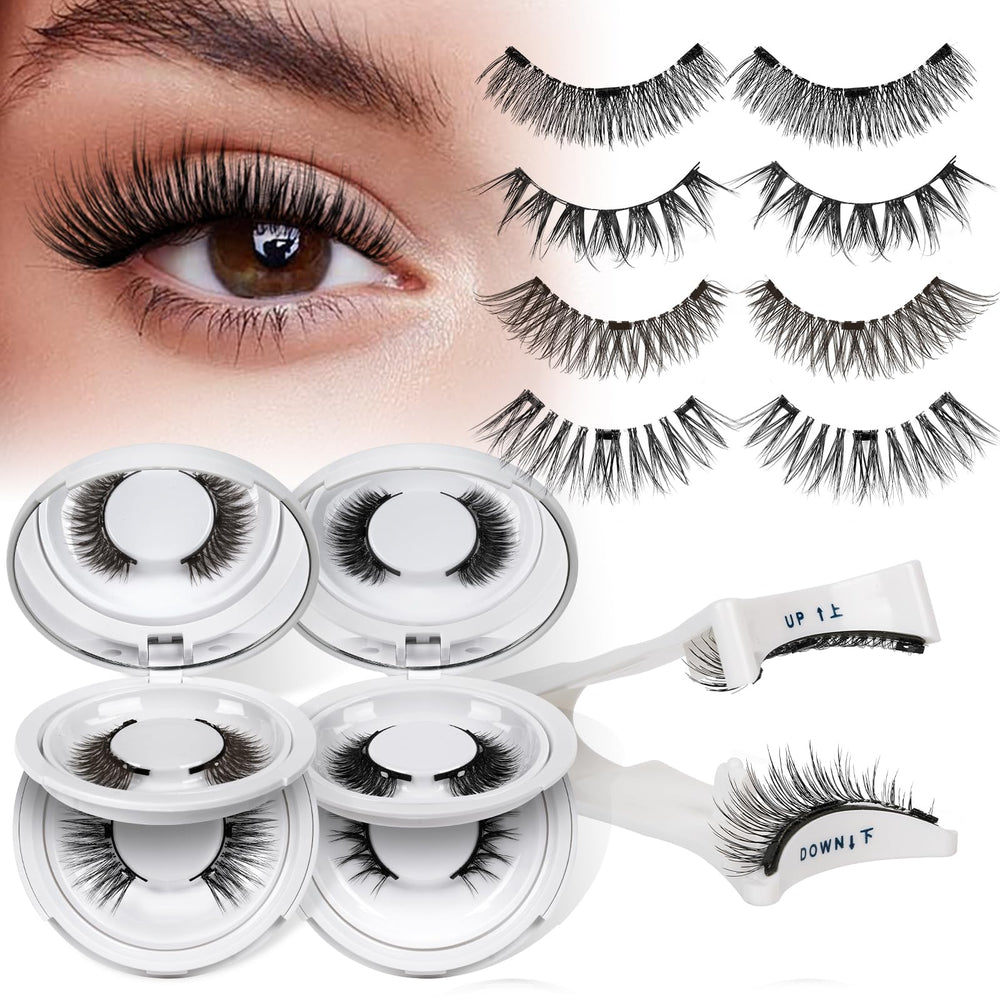 QUEWEL magnetic eyelashes kit with four pairs for easy, glue-free application.