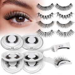 QUEWEL magnetic eyelashes kit with four pairs for easy, glue-free application.