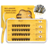 QUEWEL self-adhesive eyelash kit box shows effortless DIY lash application.