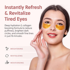 QUIA Beauty eye patches placed under the eyes deliver a cooling, de-puffing feel.