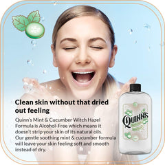 Quinn's Witch Hazel Aloe Vera ingredients highlight natural care for all skin types.