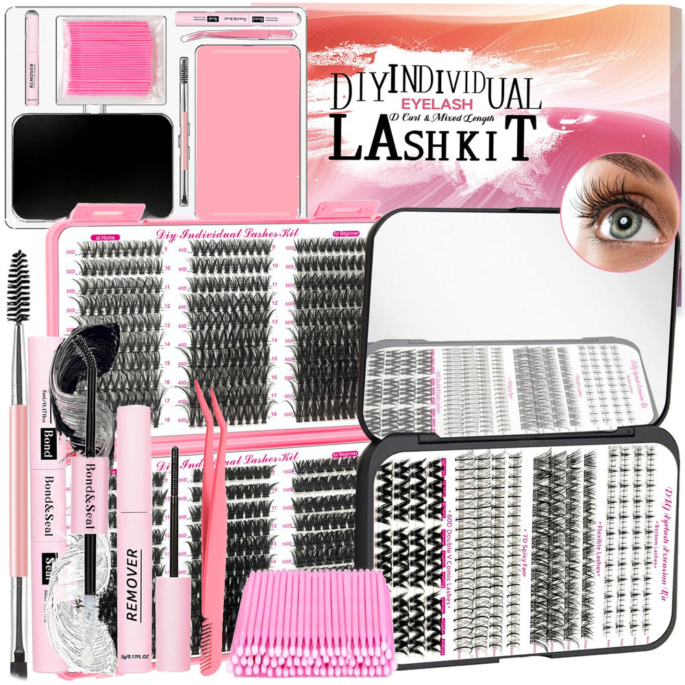 QUKLOGEN D curl 782pcs lash extension kit for at home DIY extensions