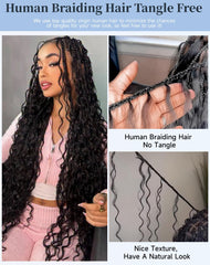Qulueo deep wave hair close up showing lush texture for boho braids