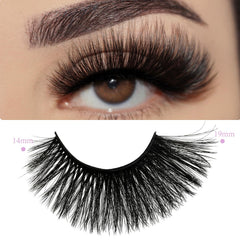 QUNETY 3D faux mink lashes 18mm wispy pack for daily wear and events.