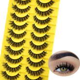 QUNETY false eyelashes short lashes in full mink look for natural daily wear