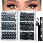 QUNETY Lash Clusters Kit packaging displaying 720 clusters for at-home use.