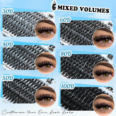 QUNETY Lash Clusters natural C-curve faux mink for comfortable wear