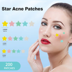 Close-up of hydrocolloid acne patches absorbing fluids for overnight clarity
