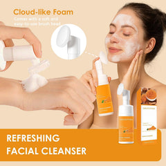 QVKZL Turmeric Face Wash bottle shown for refreshing cleansing.