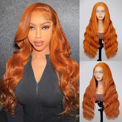 QZOQZO Ginger Lace Front Wig HD lace close-up for seamless blending