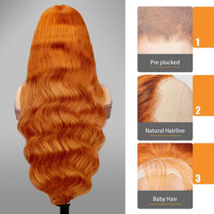 QZOQZO Ginger Lace Front Wig pre-plucked baby hair detail for natural hairline