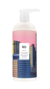 R+Co Dallas Biotin Thickening Conditioner bottle shows volume and shine potential.