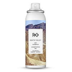 R+Co Death Valley Dry Shampoo bottle with pump for easy oil absorption.