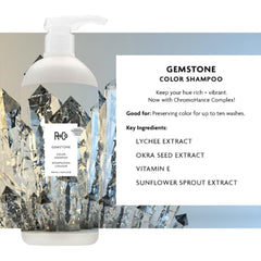 R+Co Gemstone Color Duo display showing salon-ready care.