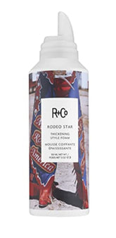 R+Co Rodeo Star thickening foam bottle shows volume and fullness