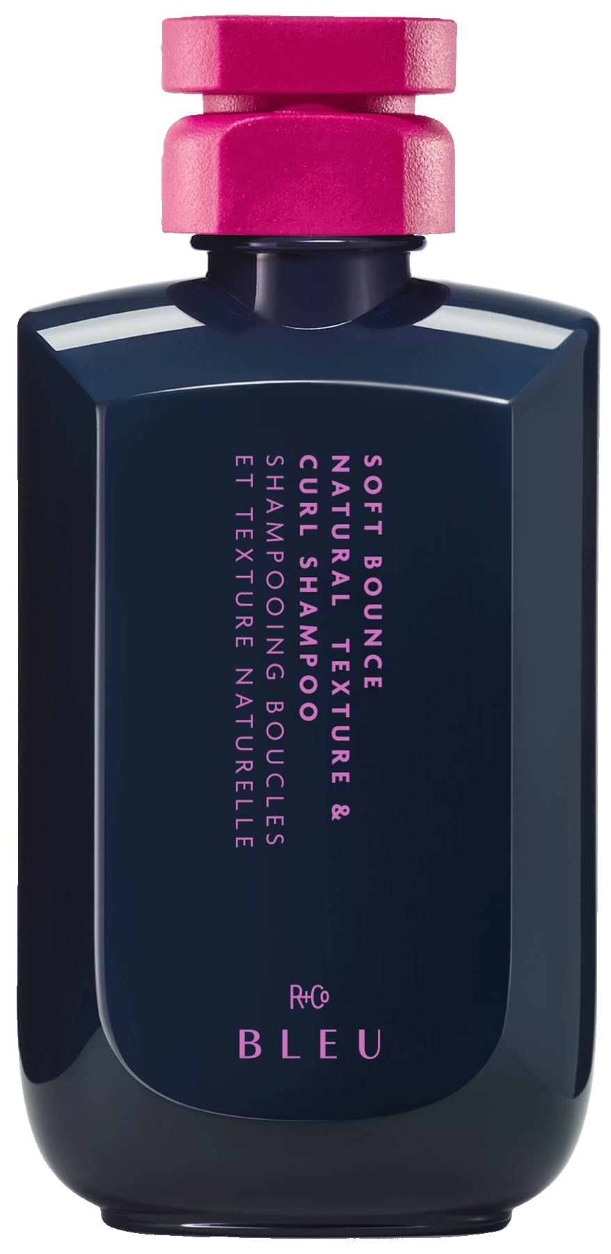 R+Co Soft Bounce shampoo bottle front for defined, hydrated curls.