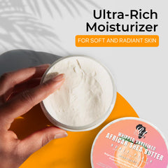 RA COSMETICS whipped shea butter honey peach on skin shows creamy texture and moisture.