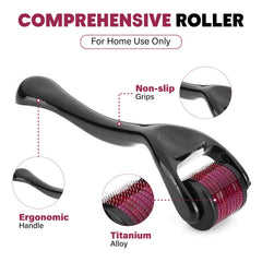 RadBizz derma roller with ergonomic, sturdy handle for comfortable use.