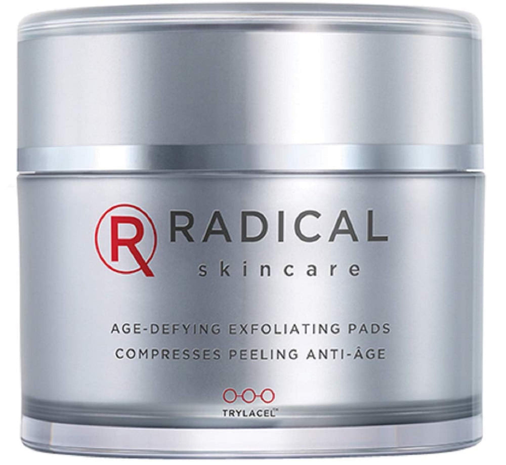 Radical Skincare Age-Defying Exfoliating Pads pack for potent exfoliation and brighter skin