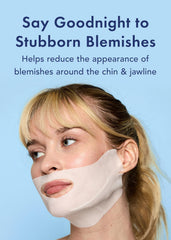 Rael chin mask on face provides precise treatment and a calm feel.