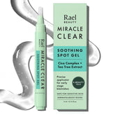 Rael Miracle Clear Spot Gel packaging shown, portable on-the-go blemish care.