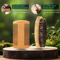RAFFIN beard-brush-and-comb: detangles and styles with precision for everyday grooming