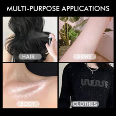 Ragkun Glitter Spray on arm highlights shimmer for night looks.