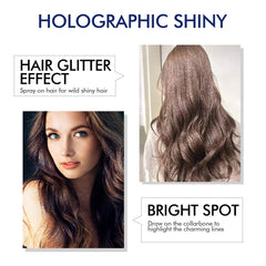 Ragkun Glitter Spray on hair adds holographic shine for stage performances.