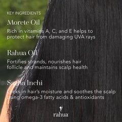 Rahua Hydration Shampoo Sacha Inchi oil droplet emphasizes moisture locking.