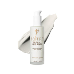 Rahua Omega 9 Hair Mask jar closeup highlighting rich hydration for damaged hair.