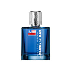 Ralph Lauren Polo Sport bottle closeup highlighting cobalt blue design for effortless freshness