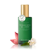 RANAVAT BOTANICS Refining Lotus Gel Cream bottle glows with lightweight hydration for radiant skin.