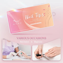 Ranrose half-cover almond nail tips ABS for natural look