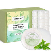 RAQEHO green tea mini bar, individually wrapped, ideal for travel and hotel stays.