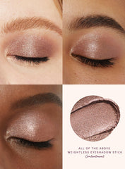 Rare Beauty Contentment eyeshadow stick applied for crease-resistant color on lids