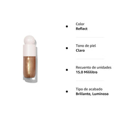 Rare Beauty Positive Light Liquid Luminizer swatch on skin showing radiant, soft highlights.