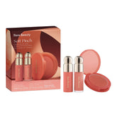 Rare Beauty Soft Pinch Trio packaging showcases complete set for cheeks and lips.